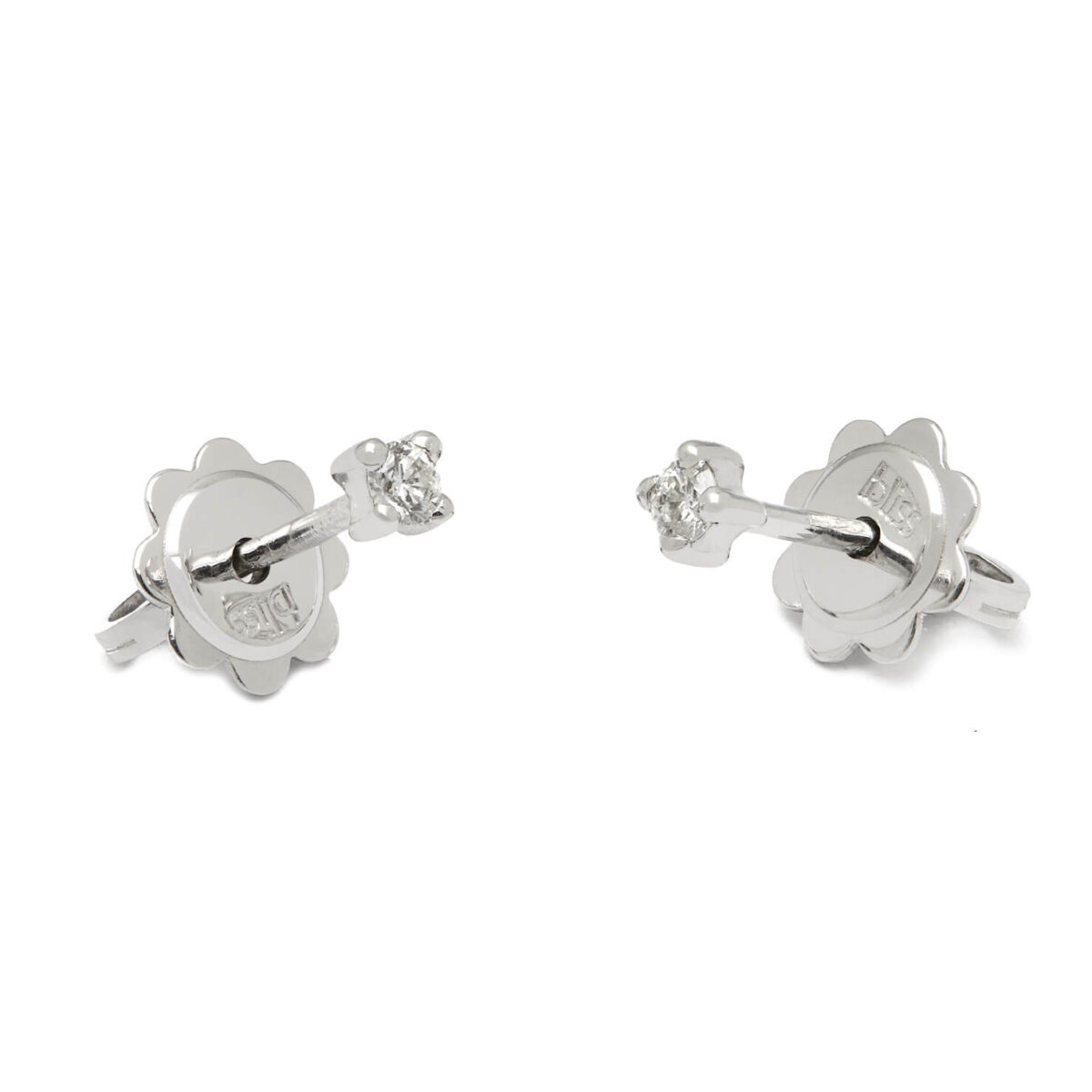 Orecchini punto luce Bliss in oro bianco e diamanti 0,10ct