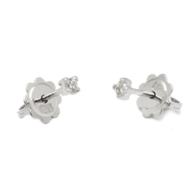 Orecchini punto luce Bliss in oro bianco e diamanti 0,10ct