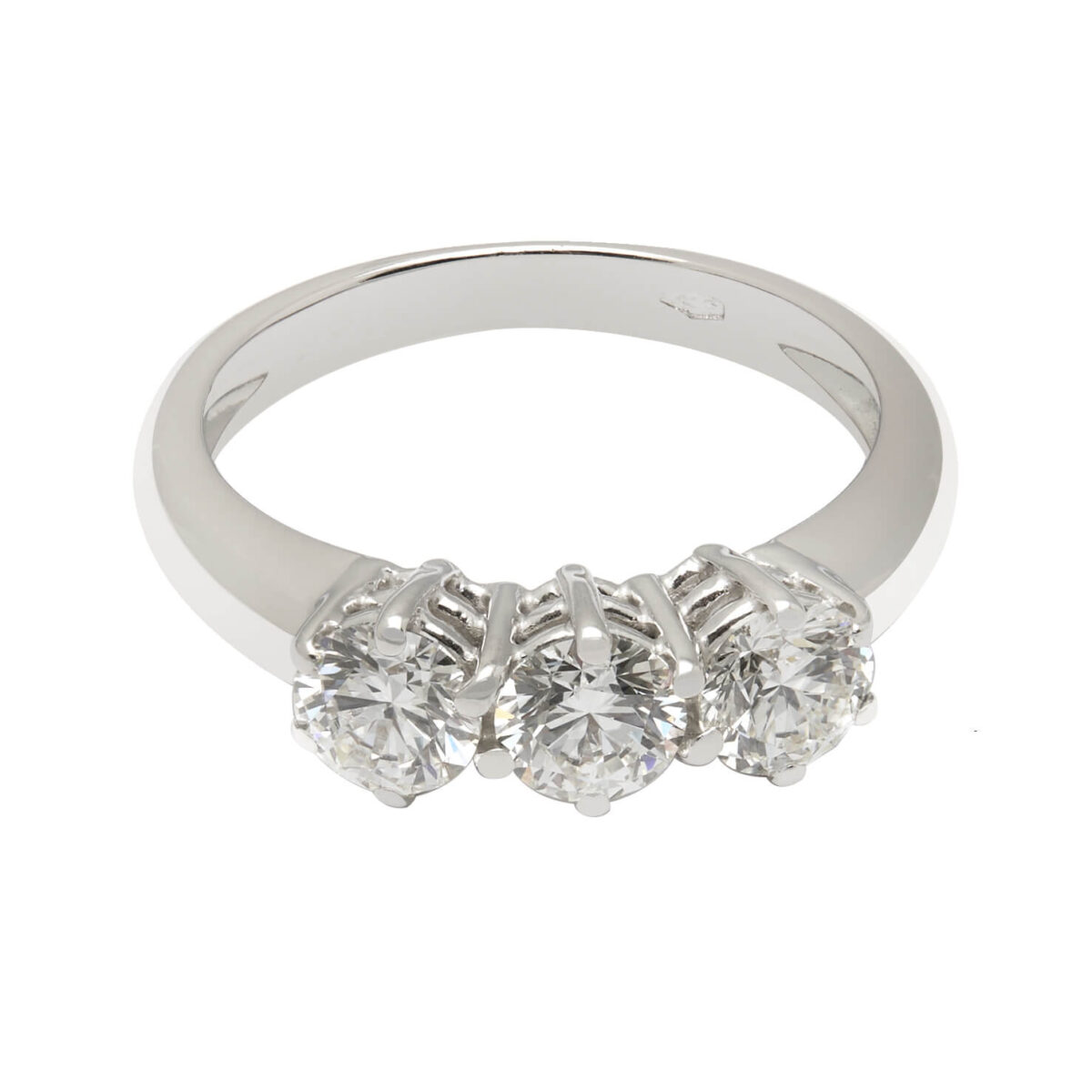 Anello trilogy in oro bianco e diamanti