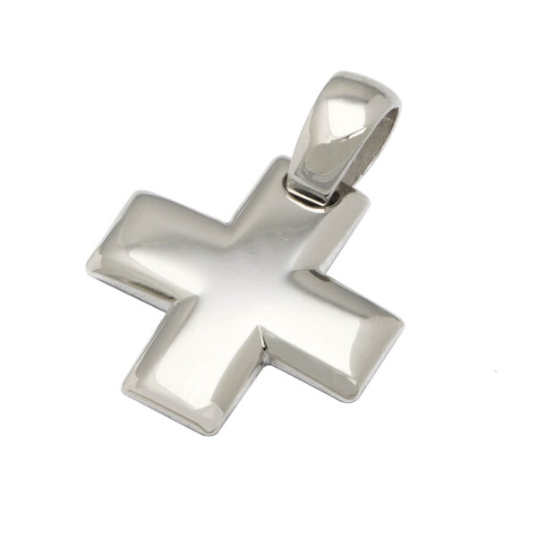 Ciondolo croce quadrata in oro bianco