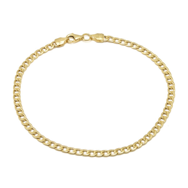 Bracciale in oro giallo con maglia groumettina piatta