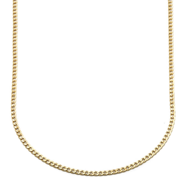 Collana in oro giallo con maglia groumette piatta