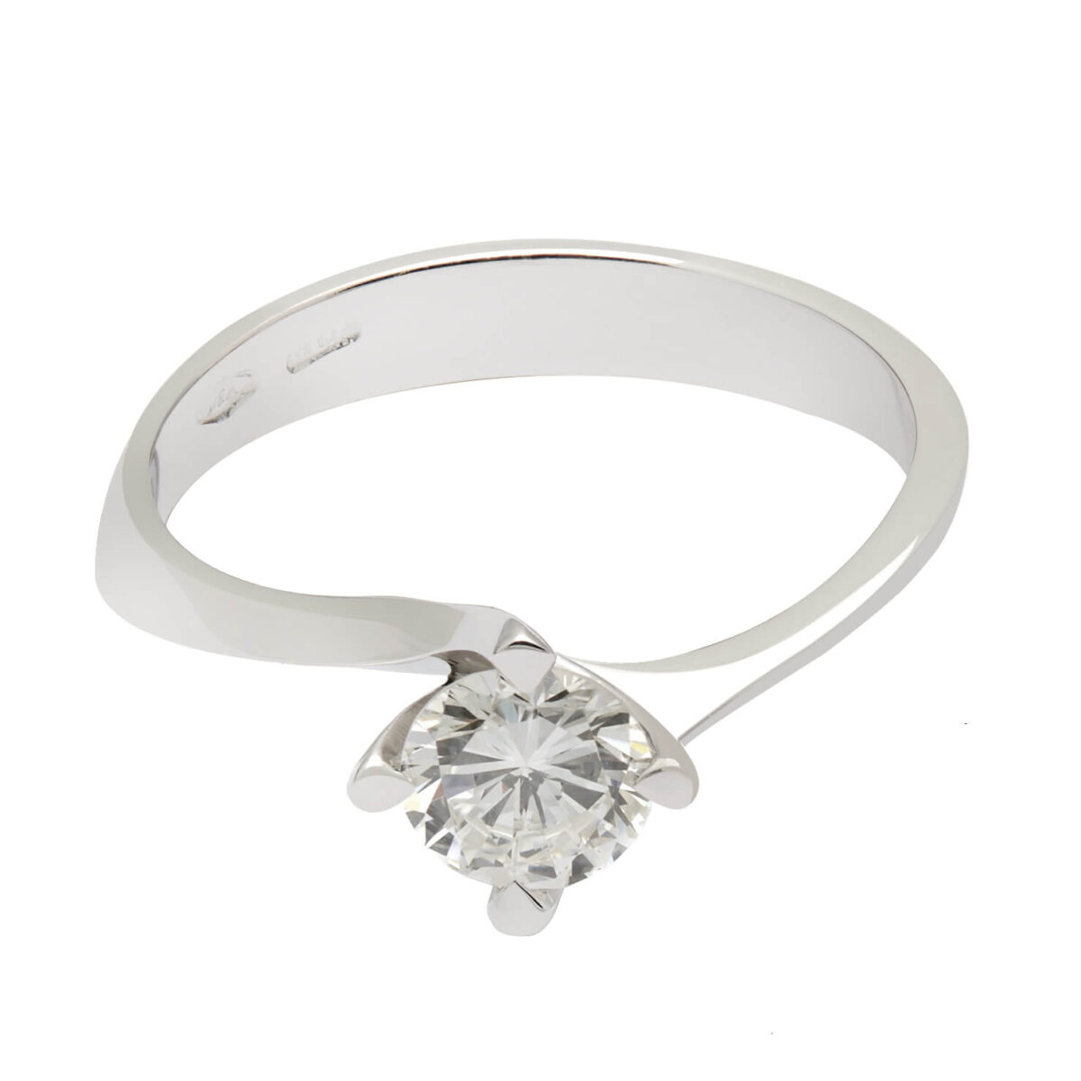 Anello solitario valentino con diamante 0,71ct certificato IGI