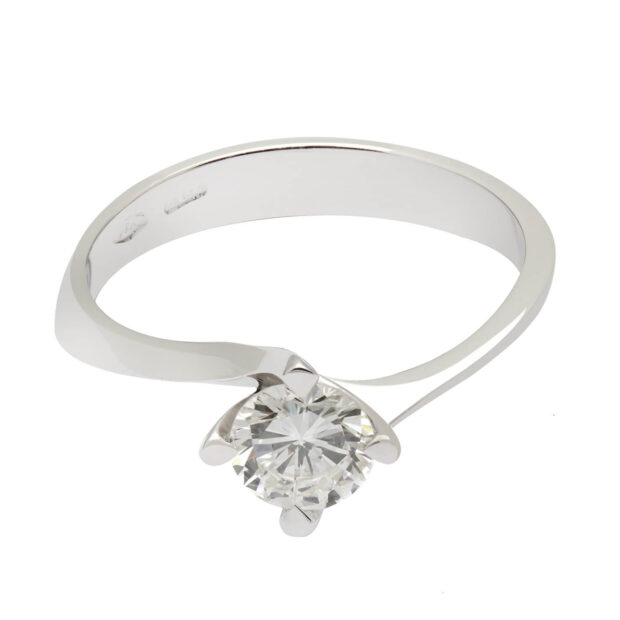 Anello solitario valentino con diamante 0,71ct certificato IGI