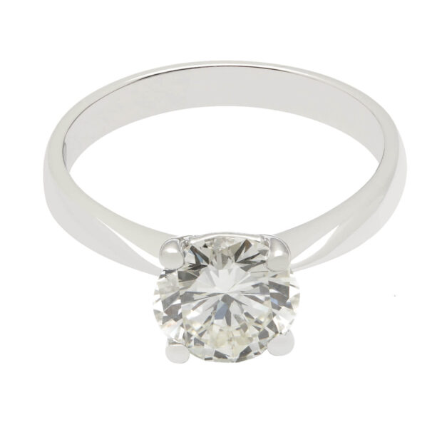 Anello solitario in oro bianco con diamante 1,49ct