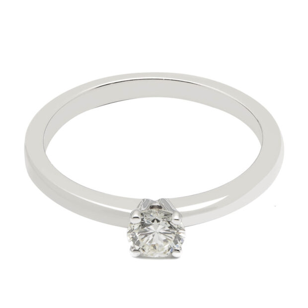 Anello solitario con diamante 0,35ct certificato IGI