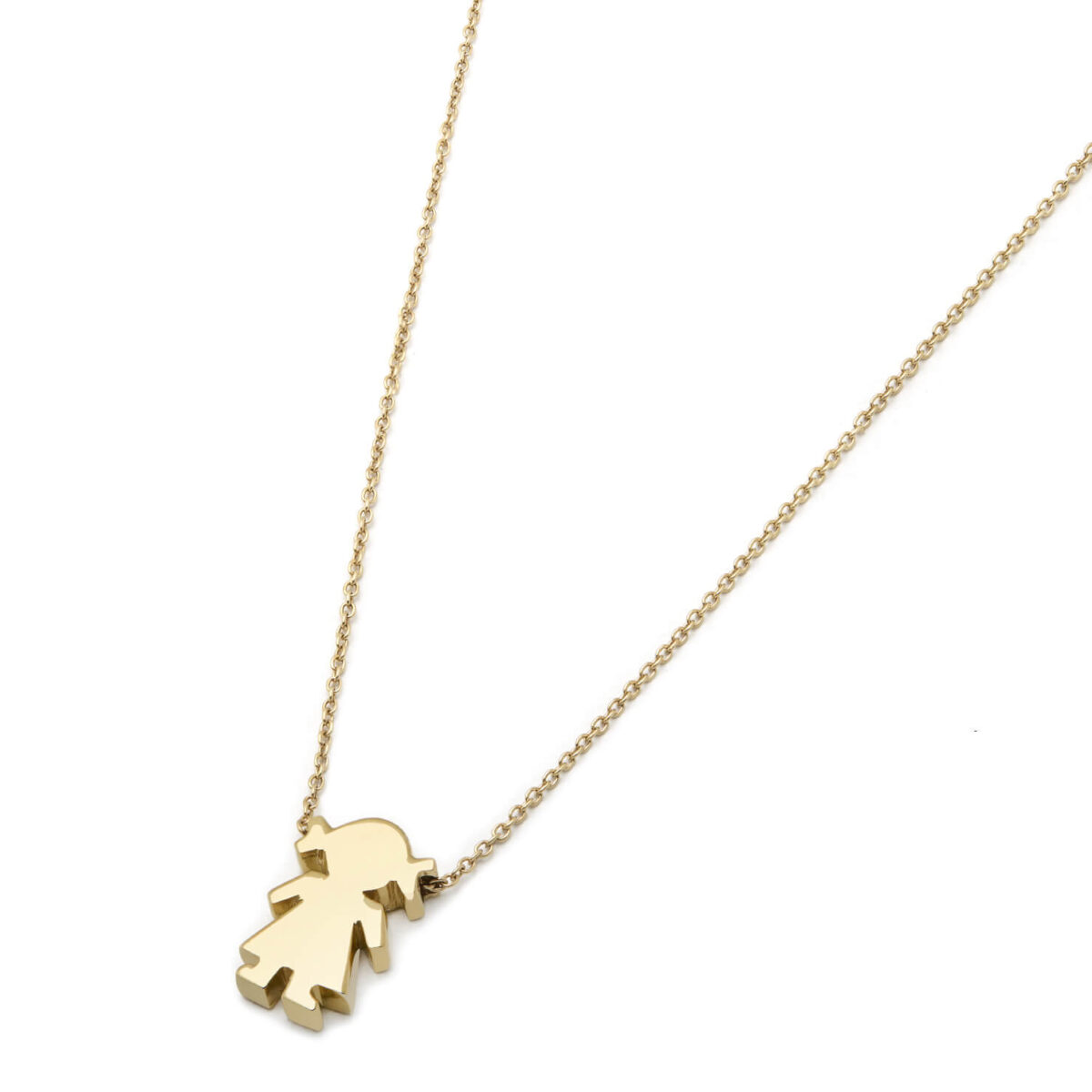 Collana con ciondolo bimba in oro giallo 18kt