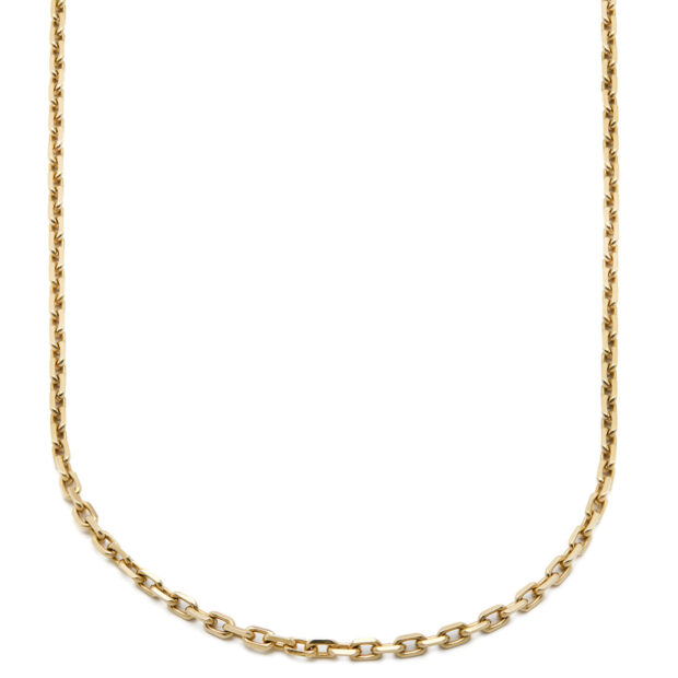 Collana con maglia catena sfaccettata in oro giallo 18kt