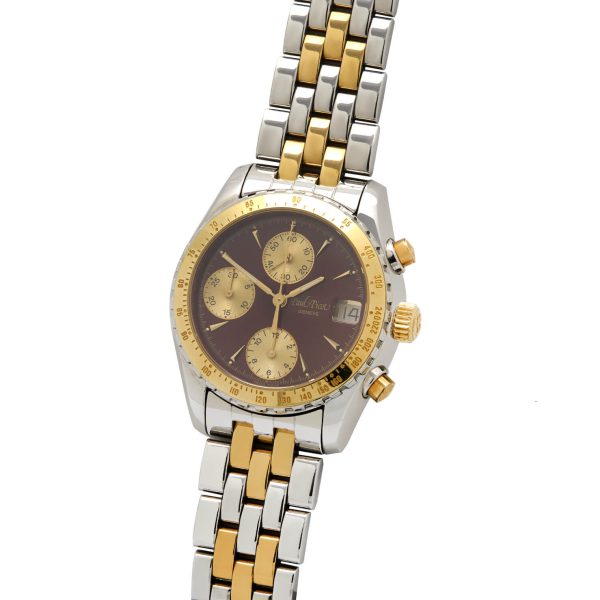 Paul Picot Chronograph Steel gold 36mm bordeaux dial
