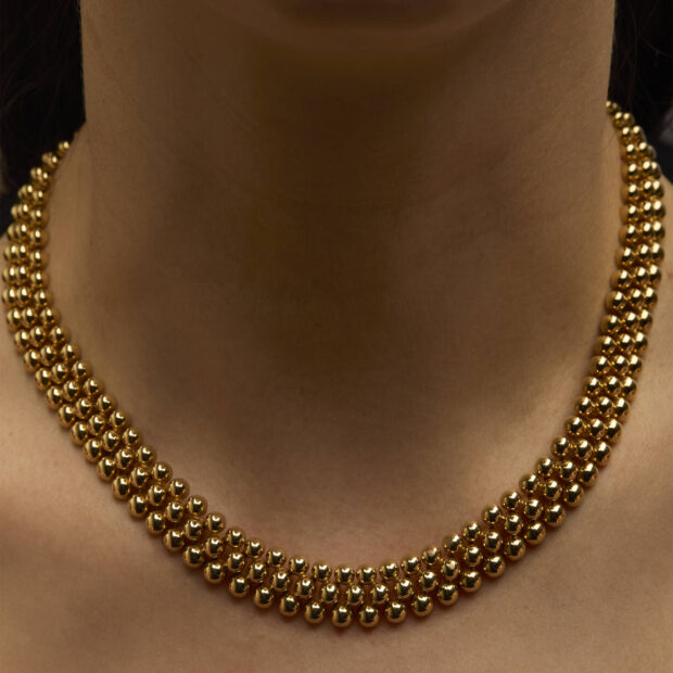 Girocollo balls in oro giallo 18kt