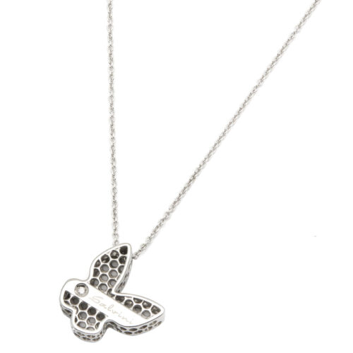 Catenina Salvini in oro bianco 9kt con ciondolo farfalla e diamantino