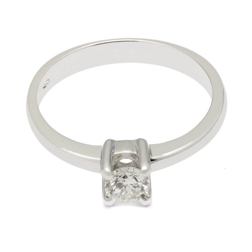 Anello solitario in oro bianco e diamante 0,35ct