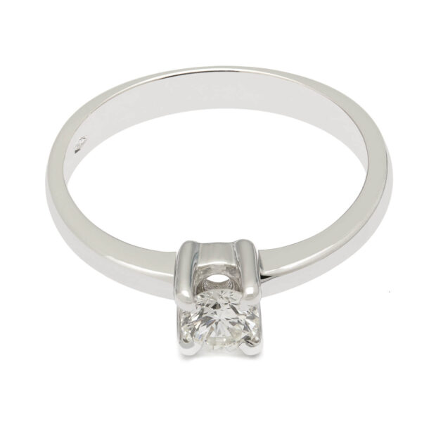 Anello solitario in oro bianco e diamante 0,35ct