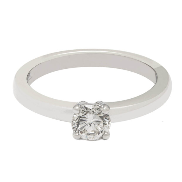 Anello solitario in oro bianco con diamante 0,54ct