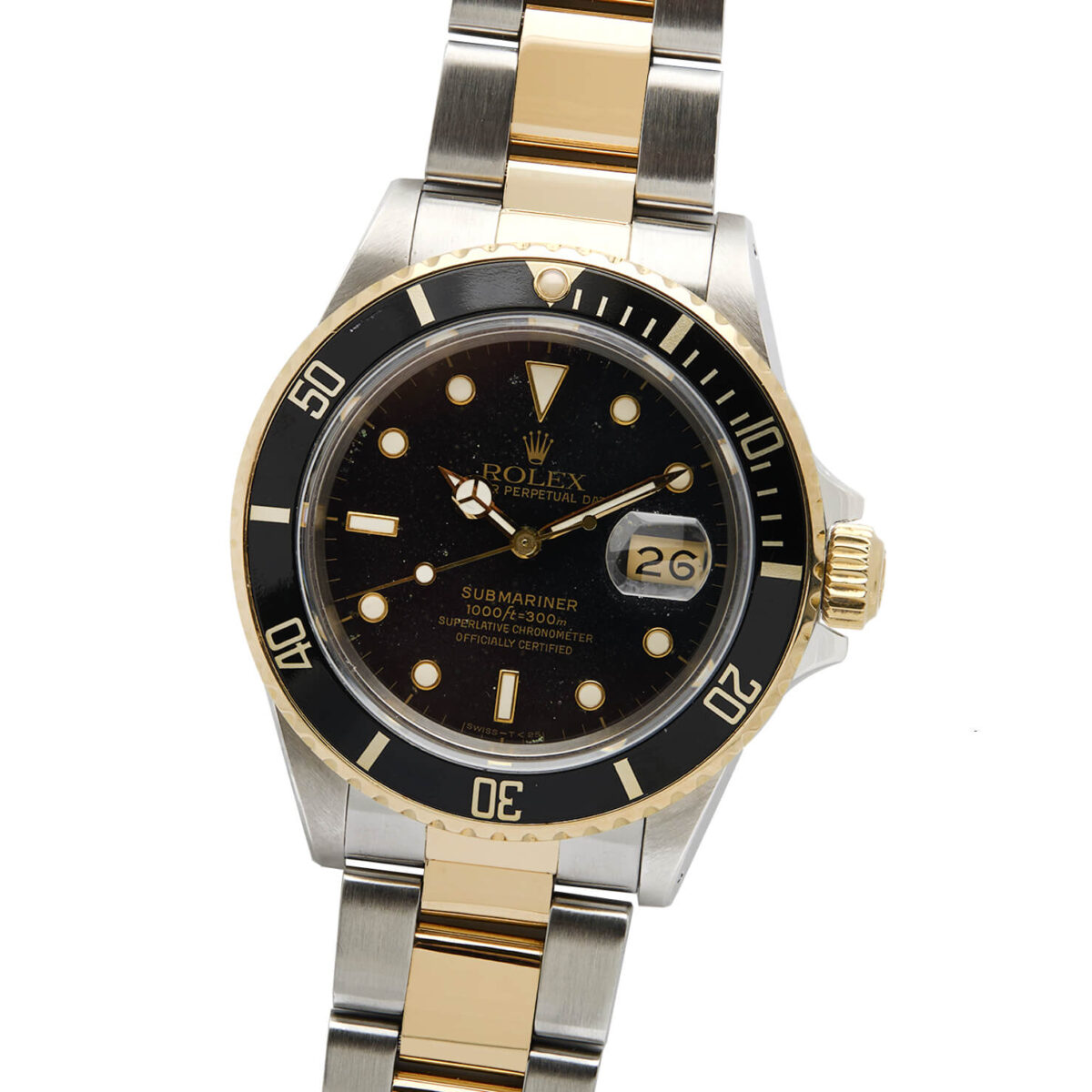 Rolex Submariner Date Black dial steel gold ref 16803