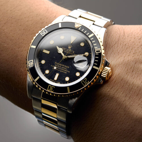 Rolex Submariner Date Black dial steel gold ref 16803