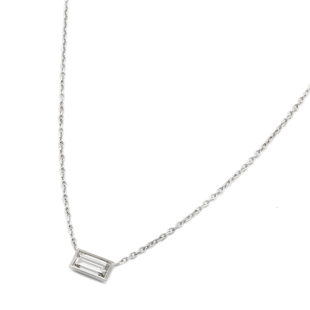 Catenina punto luce con diamante taglio rettangolare