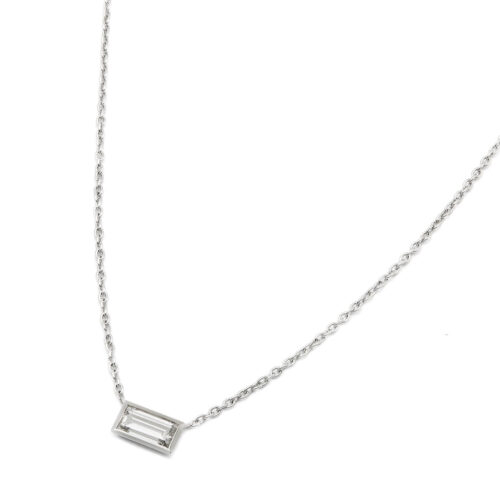 Catenina punto luce con diamante taglio rettangolare
