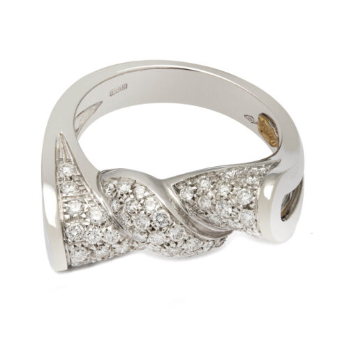 Anello Recarlo fiocco in oro bianco e diamanti