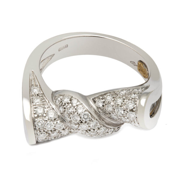 Anello Recarlo fiocco in oro bianco e diamanti
