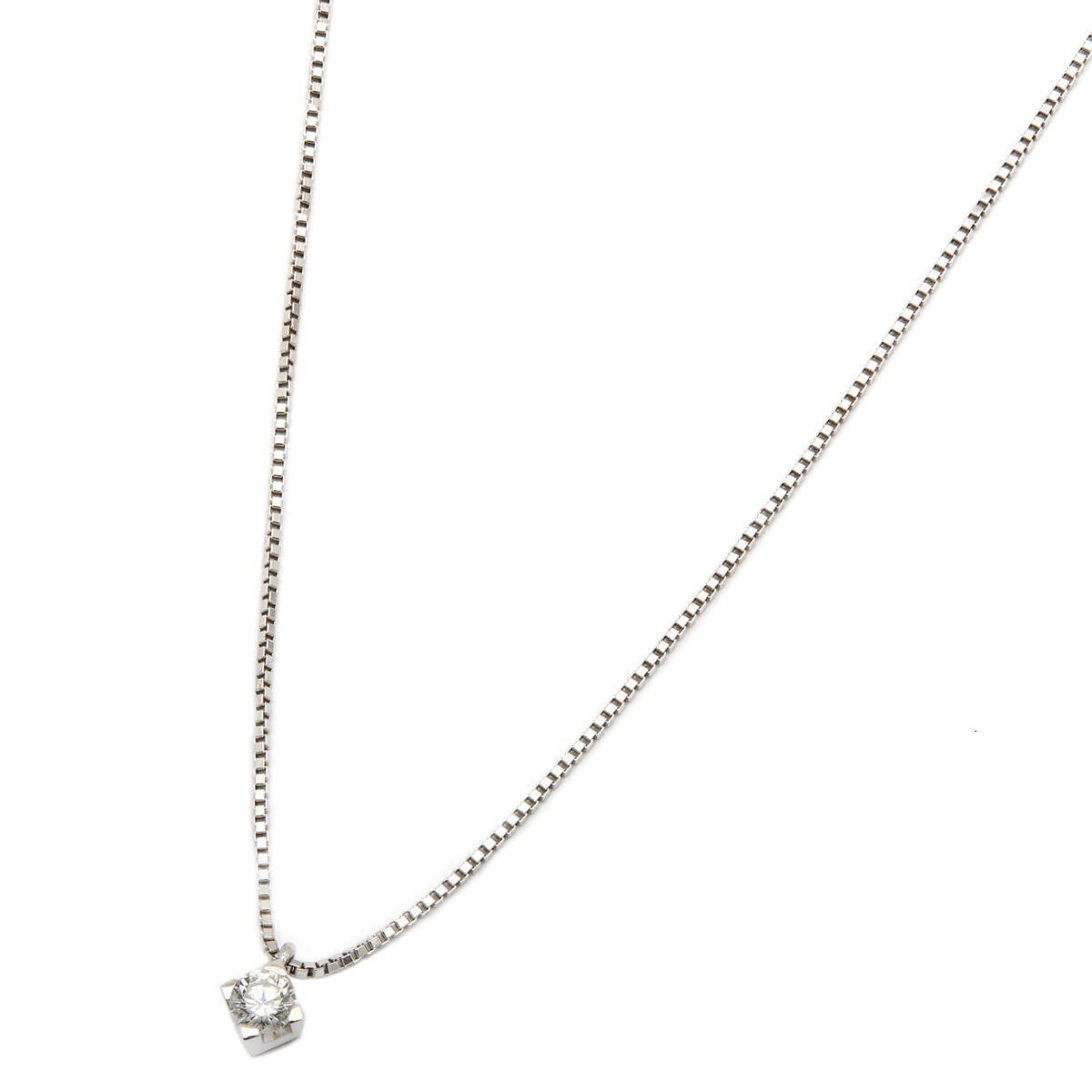 Collana punto luce tornita a rombo 0,10ct