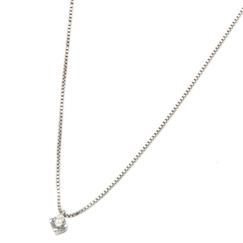 Collana punto luce tornita a rombo 0,10ct