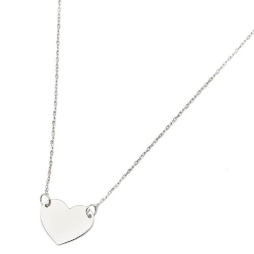 Catenina con ciondolo cuore in oro bianco