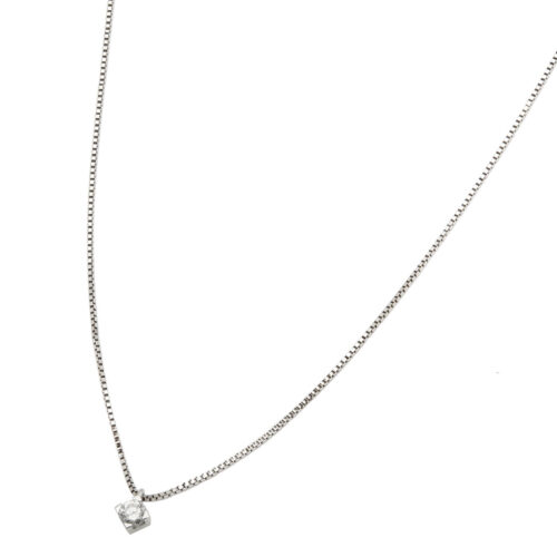 Collana punto luce tornita con diamante 0,12ct