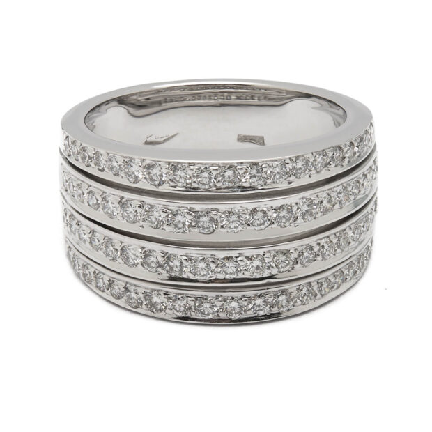 Anello fascia con 4 fili di diamanti 0,76ct