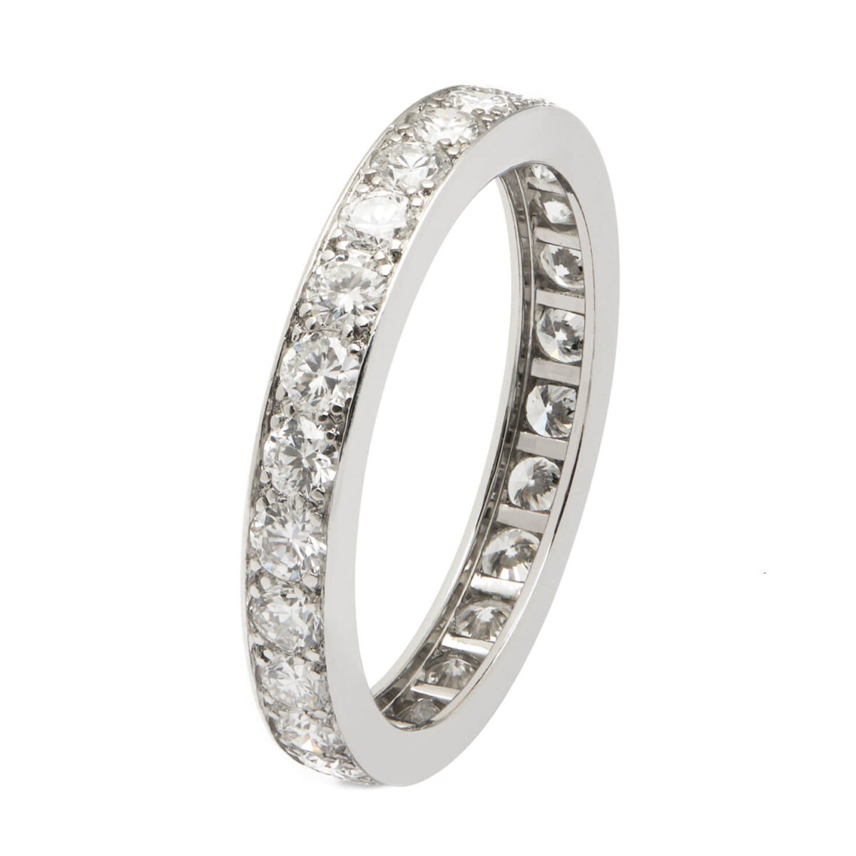 Anello fedina eternity in oro bianco e diamanti 1,30ct
