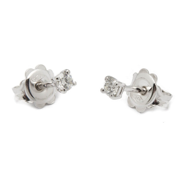 Orecchini punto luce a filo con diamanti 0,16ct