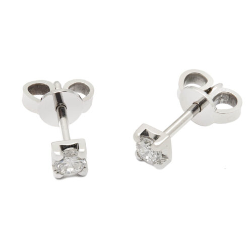 Orecchini punto luce torniti con diamanti 0,25ct