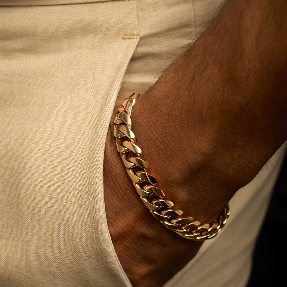 Bracciale groumette in oro rosa 18kt