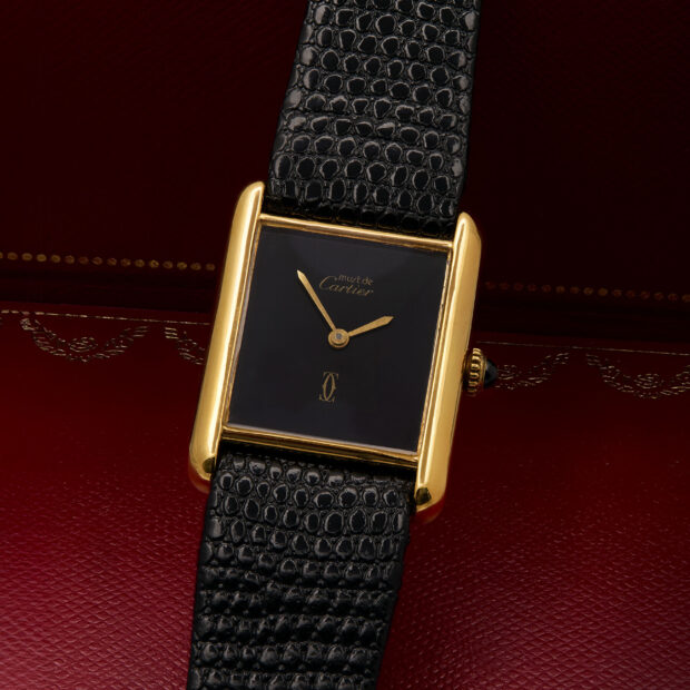 Cartier Tank Vermeil 24mm mecanique black dial
