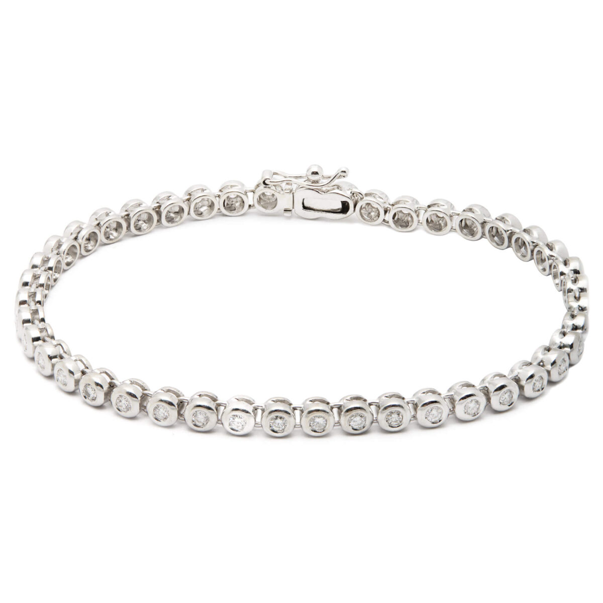 Bracciale tennis cipollina in oro bianco e diamanti 1,29ct