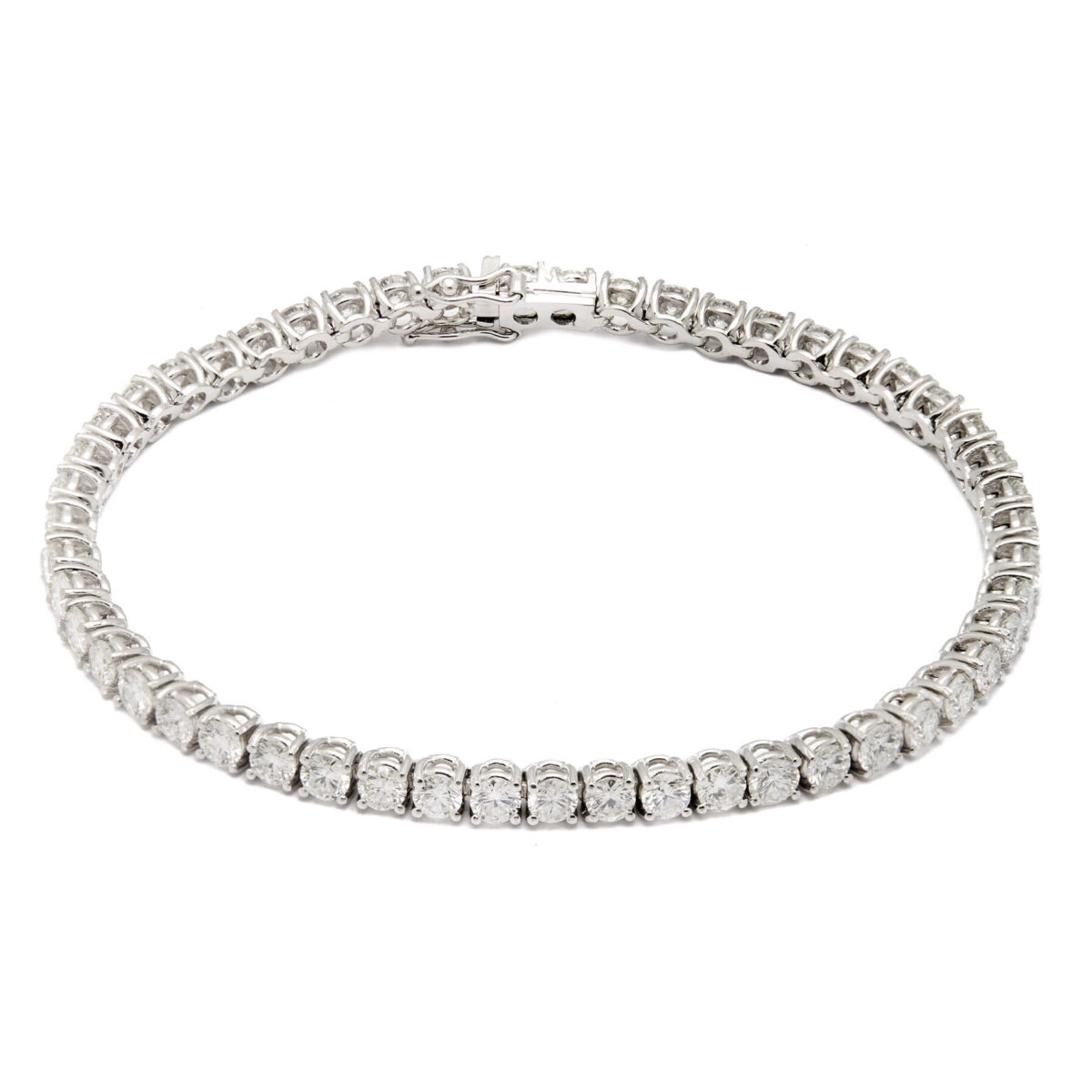 Bracciale tennis in oro bianco e diamanti 6,50ct