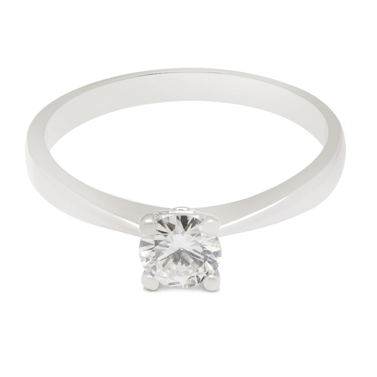Anello solitario in oro bianco con diamante 0,38ct