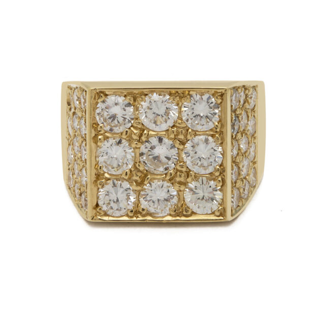 Anello geometrico in oro giallo e diamanti 1,16ct