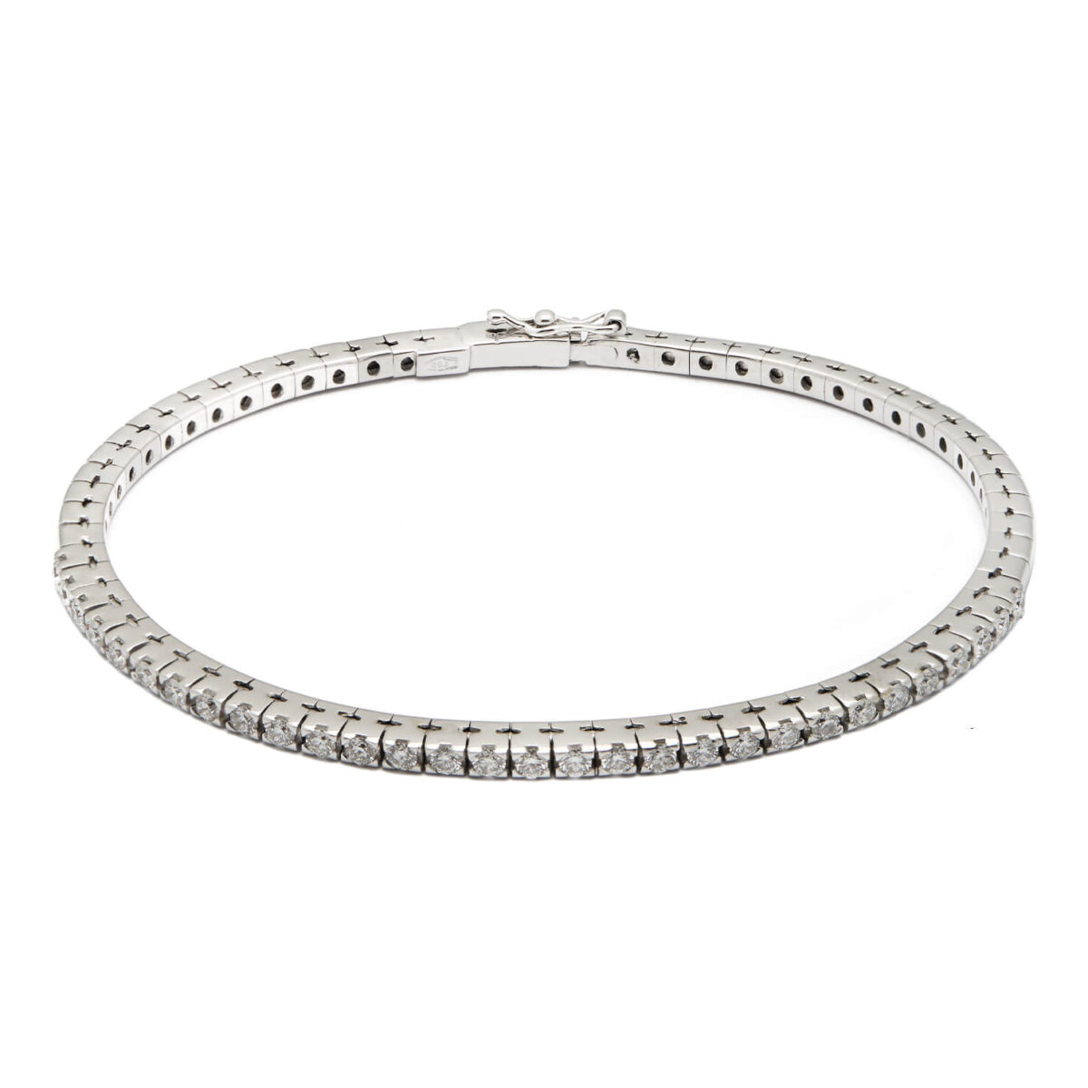 Bracciale tennis rigido con diamanti 0,90ct