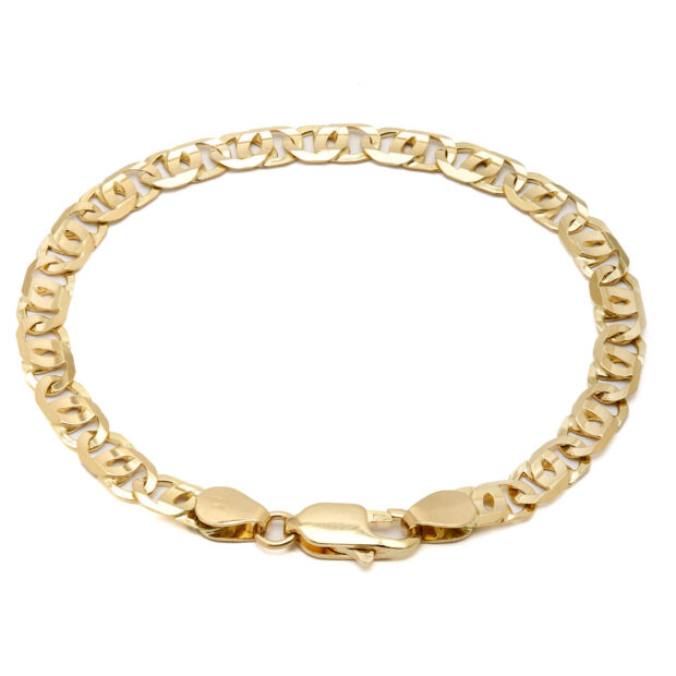 Bracciale in oro giallo maglia occhio di tigre