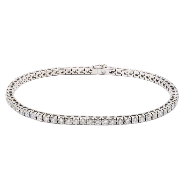 Bracciale tennis in oro bianco e diamanti 2,68ct