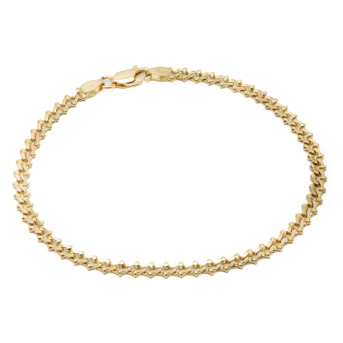 Bracciale in oro giallo 18kt maglia doppia c