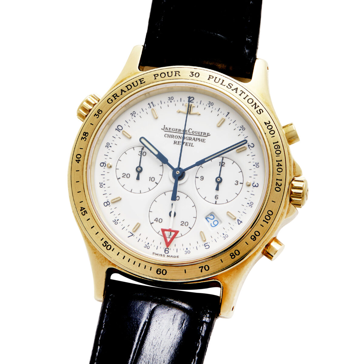 Jaeger LeCoultre Heraion Reveil chrono oro 18kt ref 116.1.33