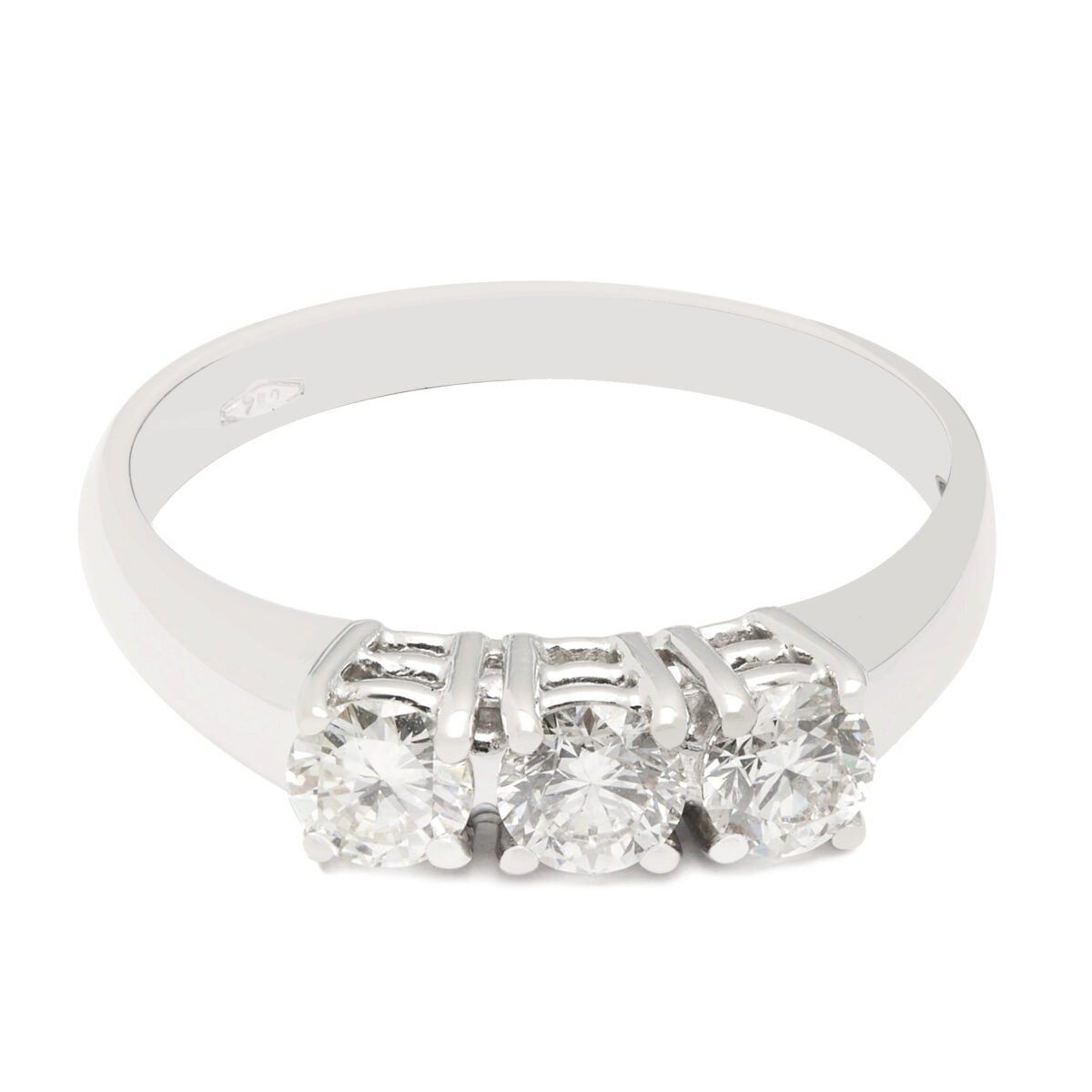 Anello trilogy in oro bianco e diamanti 0,69ct