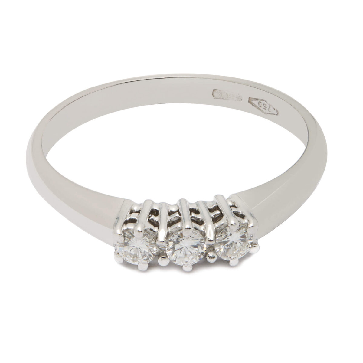 Anello trilogy in oro bianco e diamanti 0,21ct