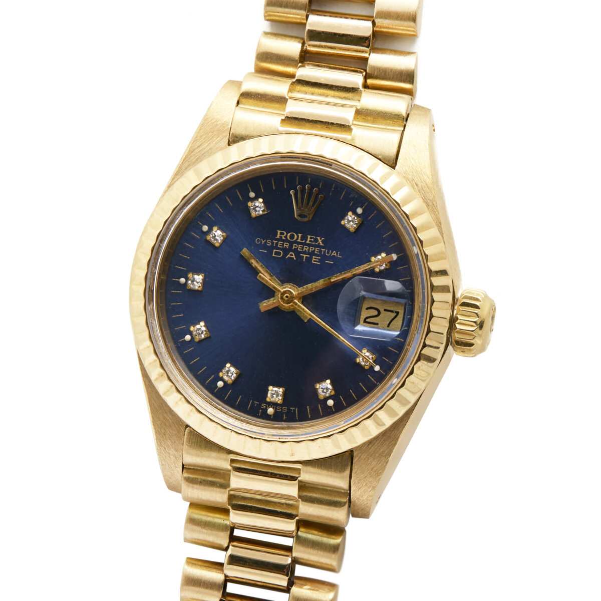 Rolex Lady Datejust Oyster Perpetual blu dial diamond ref 6916