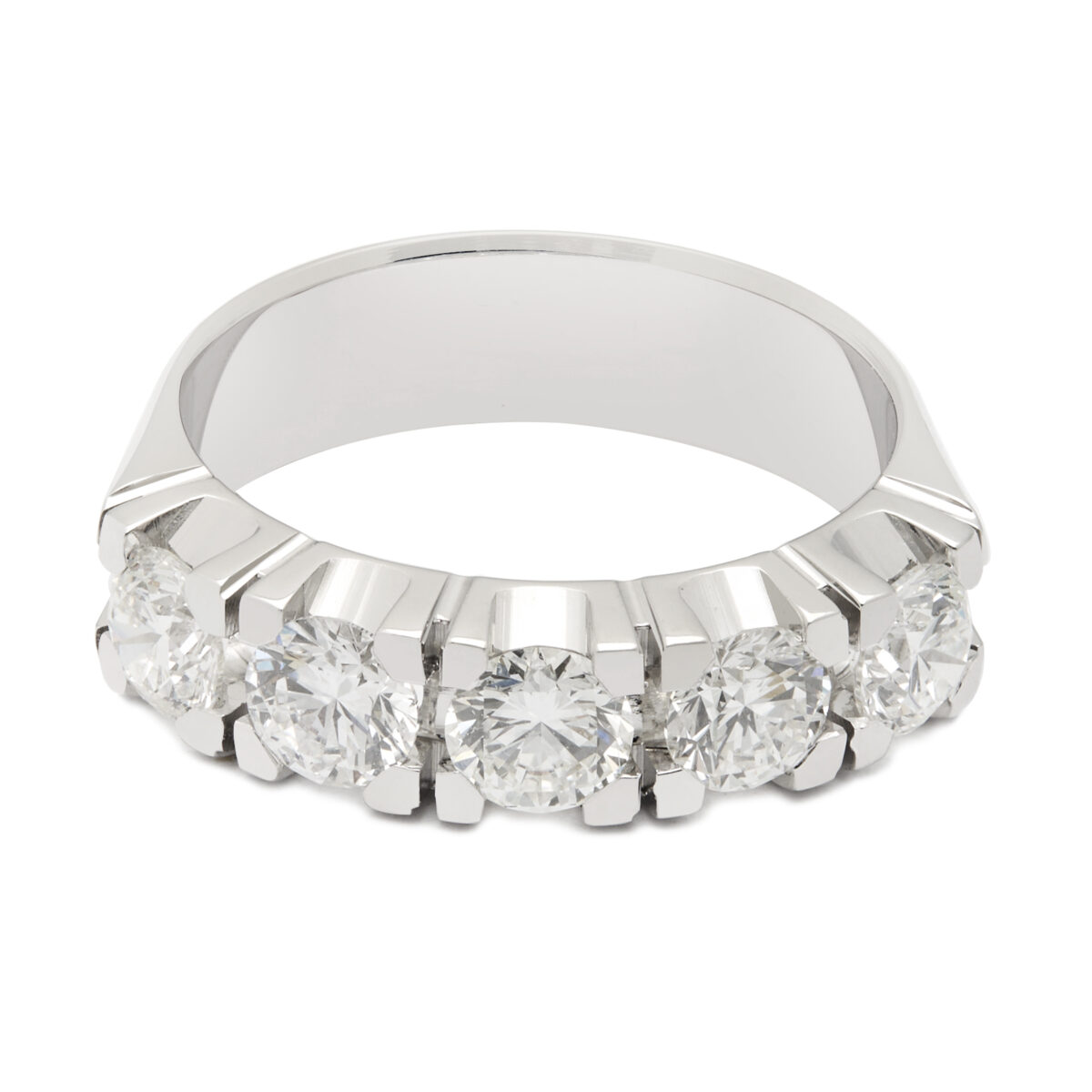 Anello veretta con 5 diamanti 1,65ct