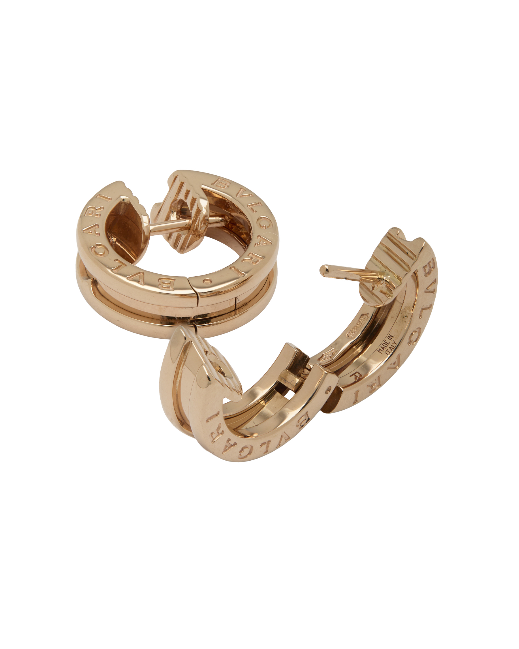 Orecchini cerchio bulgari bzero1 in oro rosa-2