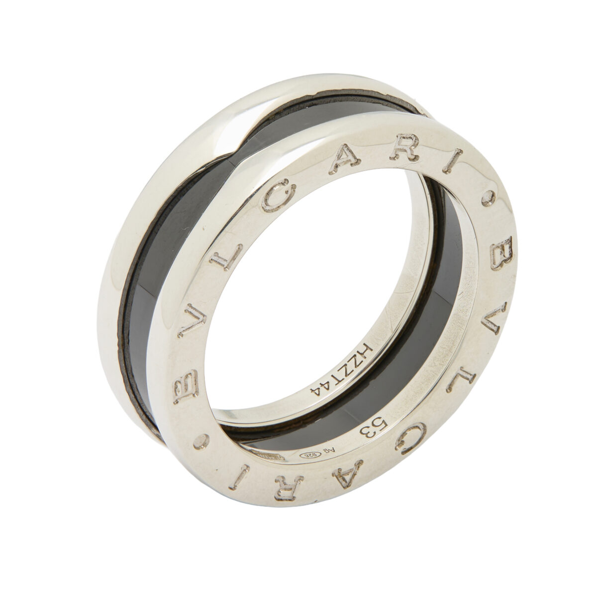 Anello bulgari save the children bzero argento e ceramica nera-1