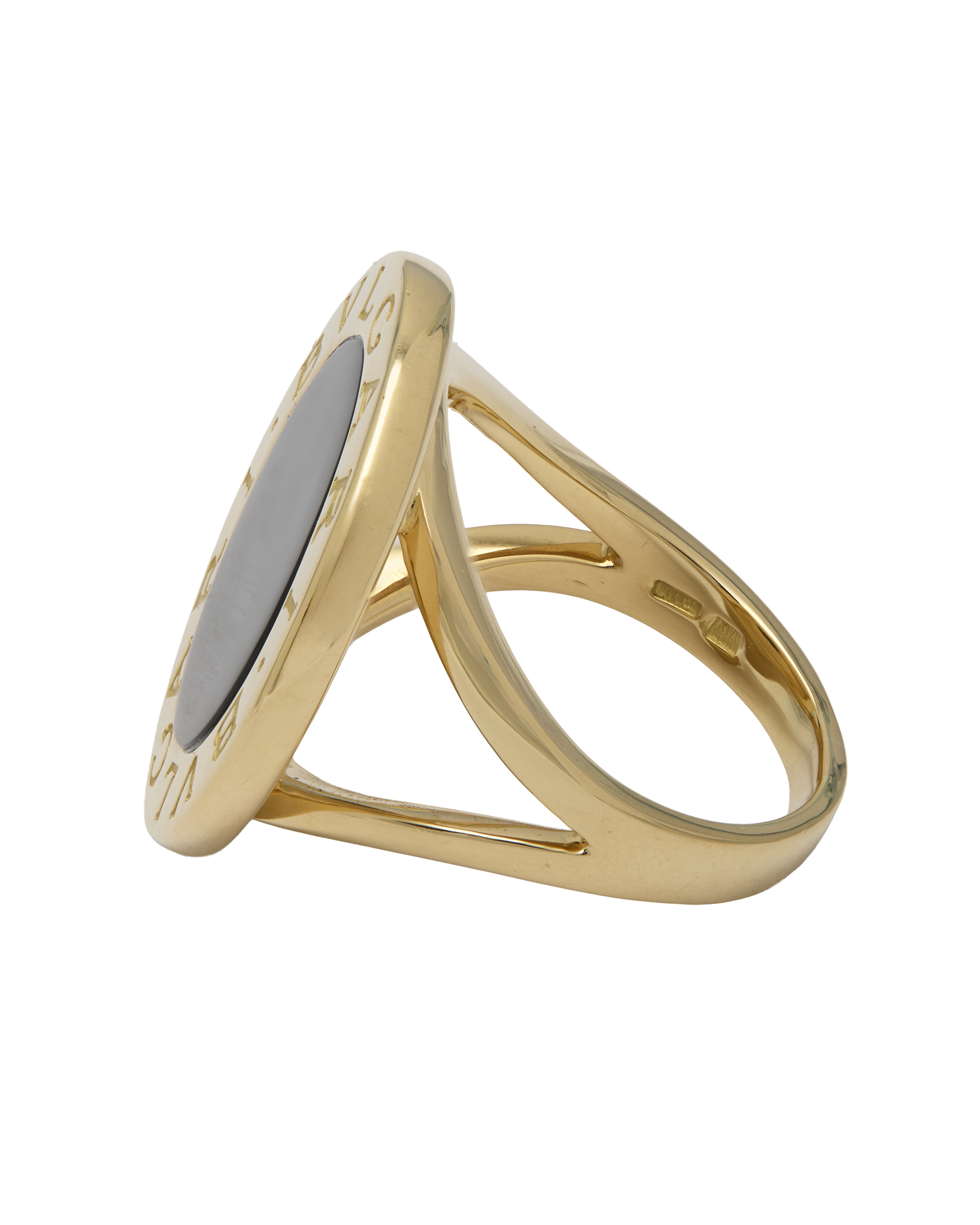 Anello bulgari bulgari in oro giallo e onice-2
